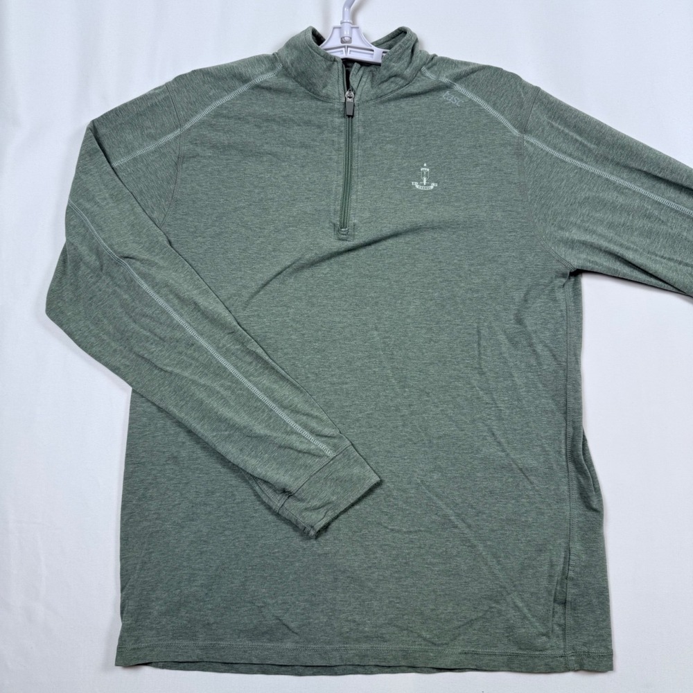 Tasc Performance Mens 1/4 Zip Pullover Green Long Sleeve Golf Shirt